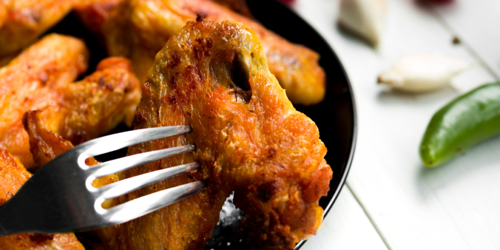 Reheating wings in an air fryer